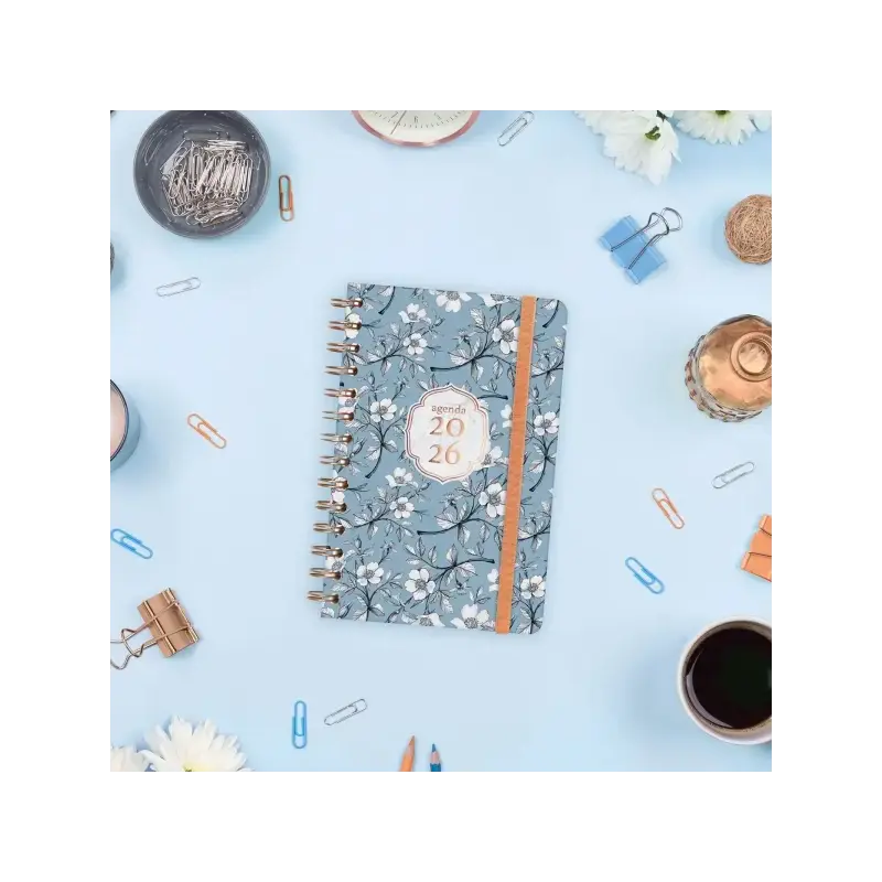 Finocam You Agenda de Espiral - Anual 2026 - Planificador - Cierre de Goma - Formato E5 - 131x19x190mm - Semana Vista Horizontal