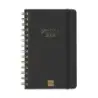 Finocam Alma Agenda - Anual 2026 - con Espiral - Formato E5 - 131x19x190mm - Semana Vista Horizontal - Color Negro | Ahorro Impr