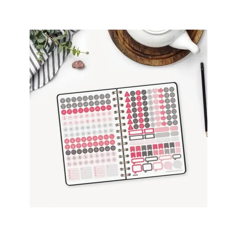 Finocam Alma Agenda - Anual 2026 - con Espiral - Formato E5 - 131x19x190mm - Semana Vista Horizontal - Color Negro | Ahorro Impr