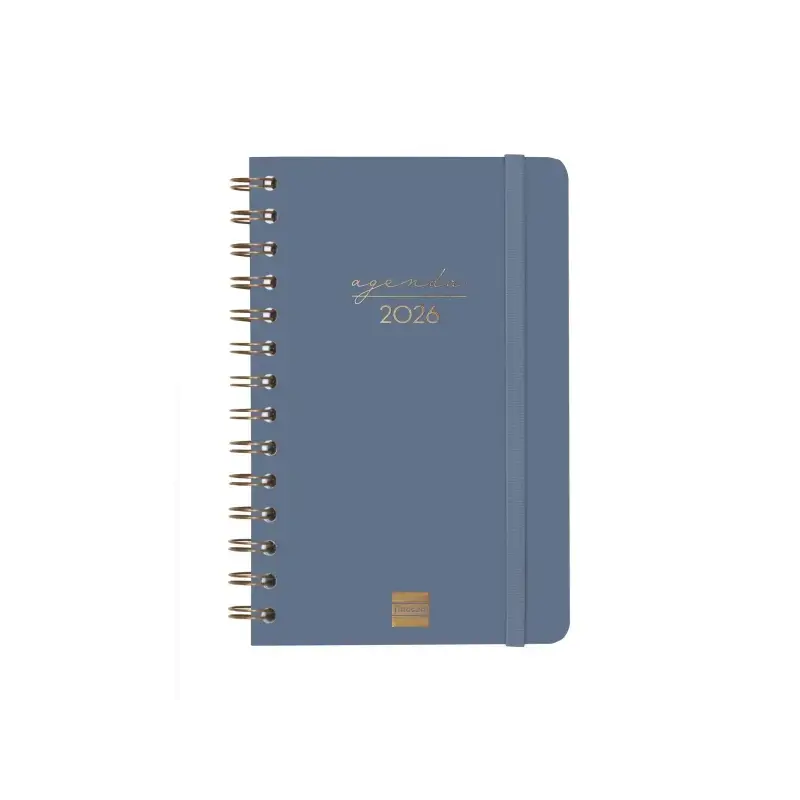 Finocam Alma Agenda - Anual 2026 - con Espiral - Formato E5 - 131x19x190mm - Semana Vista Horizontal - Color Azul | Ahorro Impri