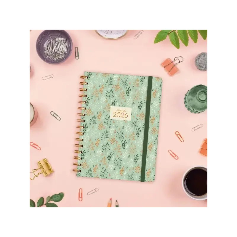 Finocam You Agenda de Espiral - Anual 2026 - Planificador - Cierre de Goma - Formato E10 - 172x19x220mm - Semana Vista Horizonta