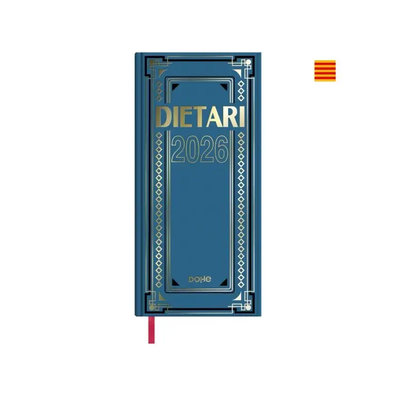 Dohe Dietario Anual Dos Tercios en Catalan - Dia Pagina - Fabricado en Geltex con Carton Contracolado - Tamaño 14.5x31cm - Color