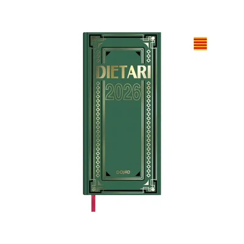 Dohe Dietario Anual Dos Tercios en Catalan - Dia Pagina - Fabricado en Geltex con Carton Contracolado - Tamaño 14.5x31cm - Color