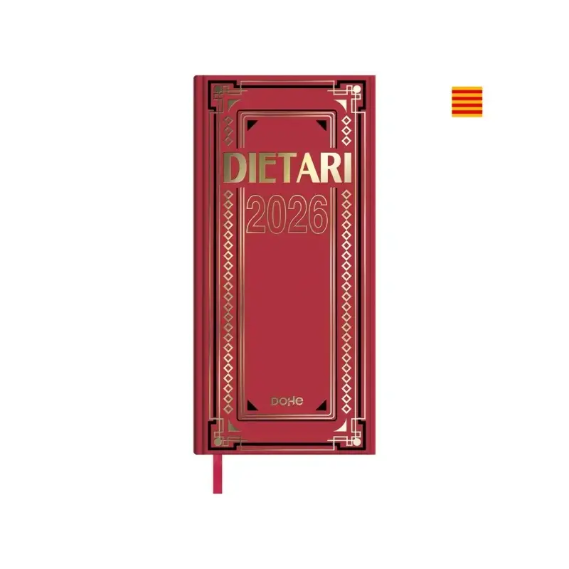 Dohe Dietario Anual Dos Tercios en Catalan - Dia Pagina - Fabricado en Geltex con Carton Contracolado - Tamaño 14.5x31cm - Color