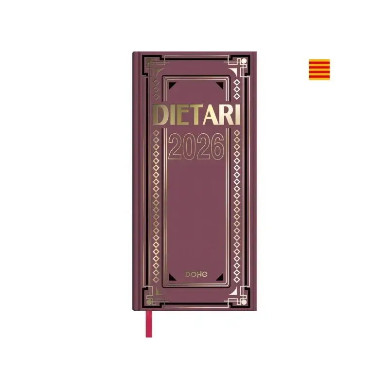 Dohe Dietario Anual Dos Tercios en Catalan - Dia Pagina - Fabricado en Geltex con Carton Contracolado - Tamaño 14.5x31cm - Color