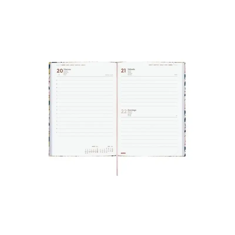 Finocam Dynamic Berlin Agenda - Anual 2026 - Cierre de Goma - Formato Y10 - 145x28x210mm - 1 Dia por Pagina - Tematica de Hojas