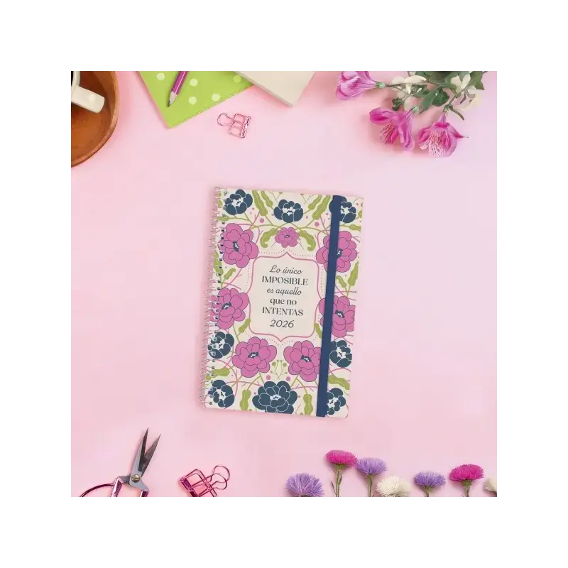 Finocam Design Collection Agenda de Espiral - Anual 2026 - Tapa Ligera - Formato E5 - 132x25x181mm - 1 Dia por Pagina - Tematica