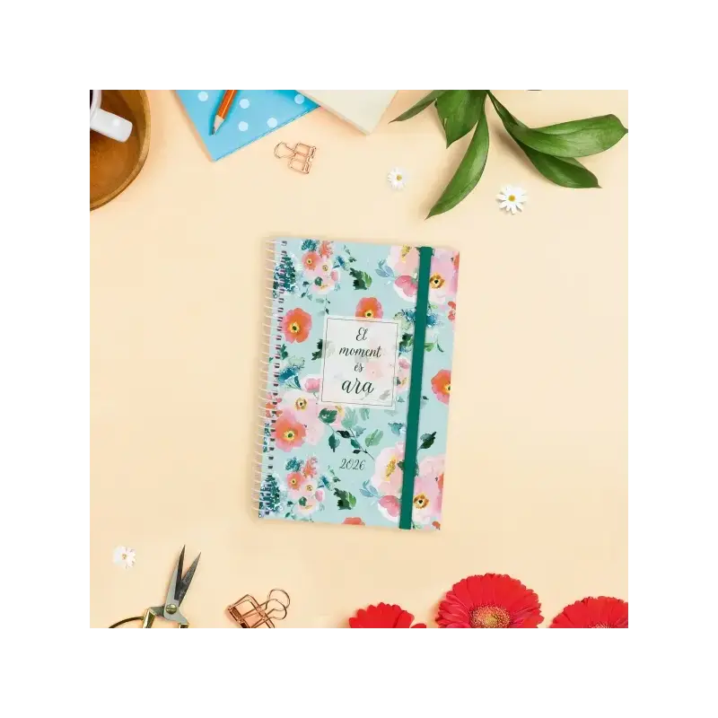 Finocam Design Collection Agenda de Espiral - Anual 2026 - Tapa Ligera - Formato E5 - 132x25x181mm - 1 Dia por Pagina - Tematica