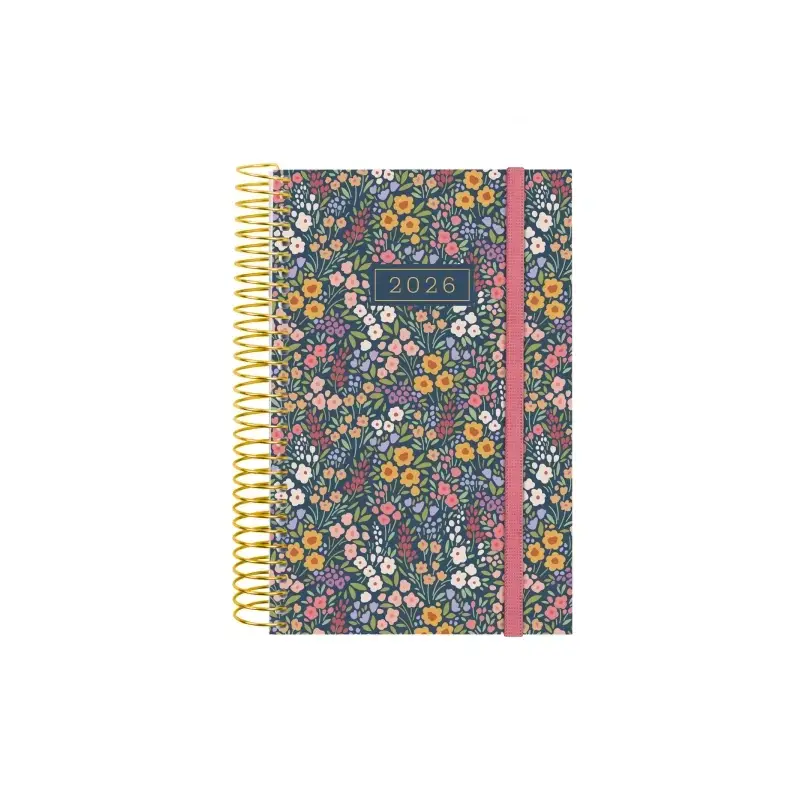 Finocam Design Collection Agenda de Espiral - Anual 2026 - Tapa Ligera - Formato E5 - 132x25x181mm - 1 Dia por Pagina - Tematica