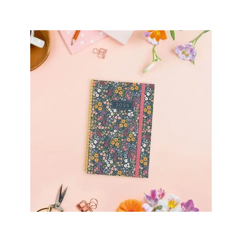 Finocam Design Collection Agenda de Espiral - Anual 2026 - Tapa Ligera - Formato E5 - 132x25x181mm - 1 Dia por Pagina - Tematica