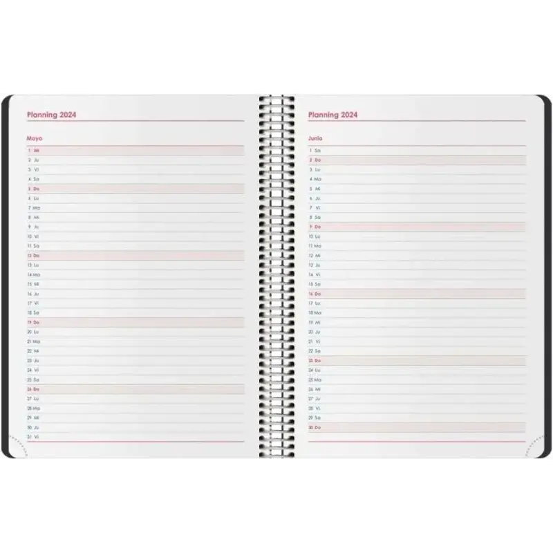 Dohe Syncro Agenda Anual - Semana Vista - Cubierta de Plastico - Cierre con Goma Elastica - Tamaño 15x21cm - Color Negro | Ahorr