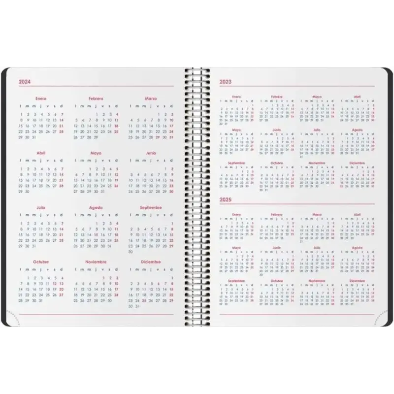 Dohe Syncro Agenda Anual - Semana Vista - Cubierta de Plastico - Cierre con Goma Elastica - Tamaño 15x21cm - Color Negro | Ahorr