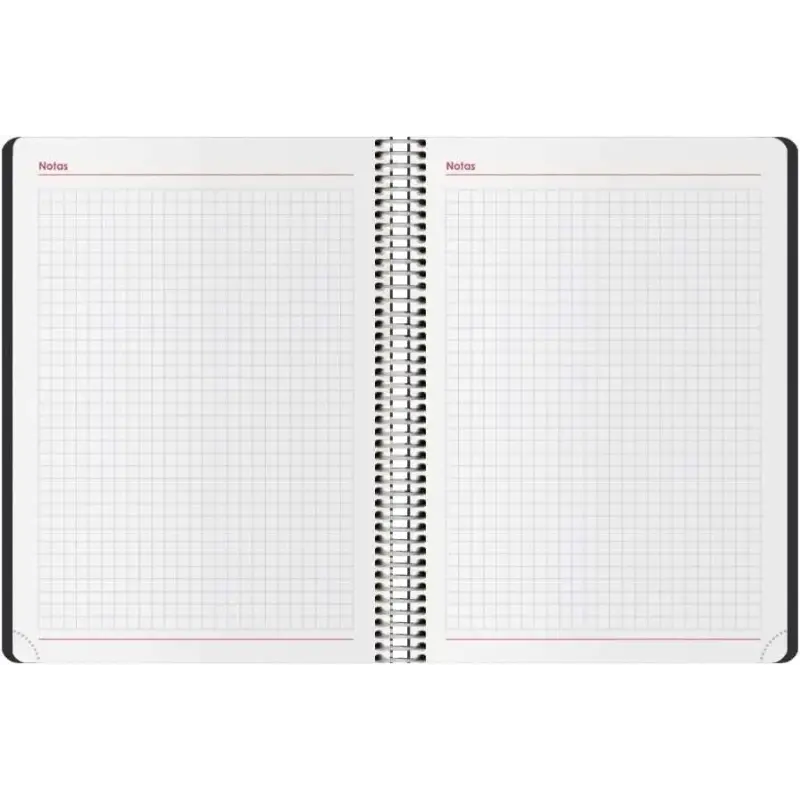 Dohe Syncro Agenda Anual - Semana Vista - Cubierta de Plastico - Cierre con Goma Elastica - Tamaño 15x21cm - Color Negro | Ahorr