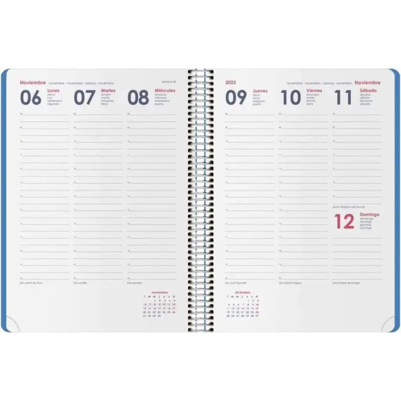 Dohe Syncro Agenda Anual - Semana Vista - Cubierta de Plastico - Cierre con Goma Elastica - Tamaño 15x21cm - Color Azul | Ahorro