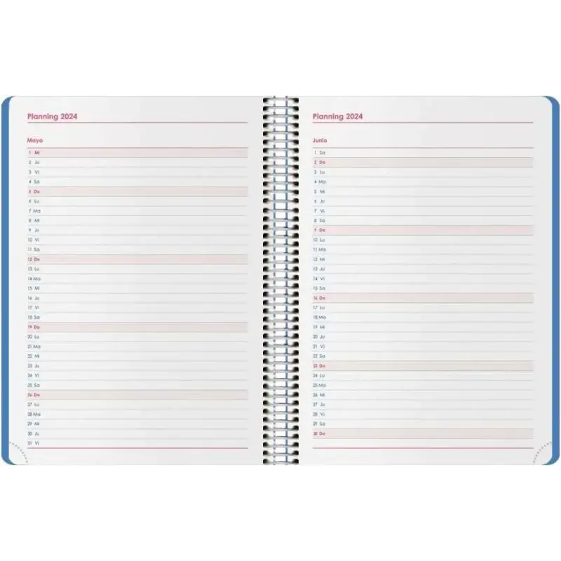 Dohe Syncro Agenda Anual - Semana Vista - Cubierta de Plastico - Cierre con Goma Elastica - Tamaño 15x21cm - Color Azul | Ahorro