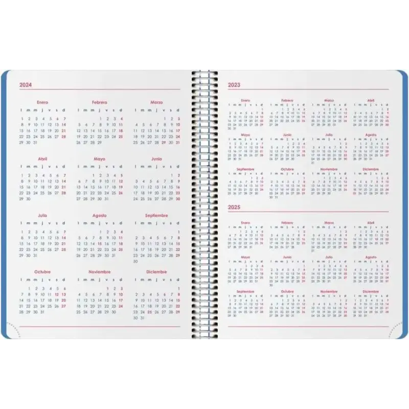 Dohe Syncro Agenda Anual - Semana Vista - Cubierta de Plastico - Cierre con Goma Elastica - Tamaño 15x21cm - Color Azul | Ahorro