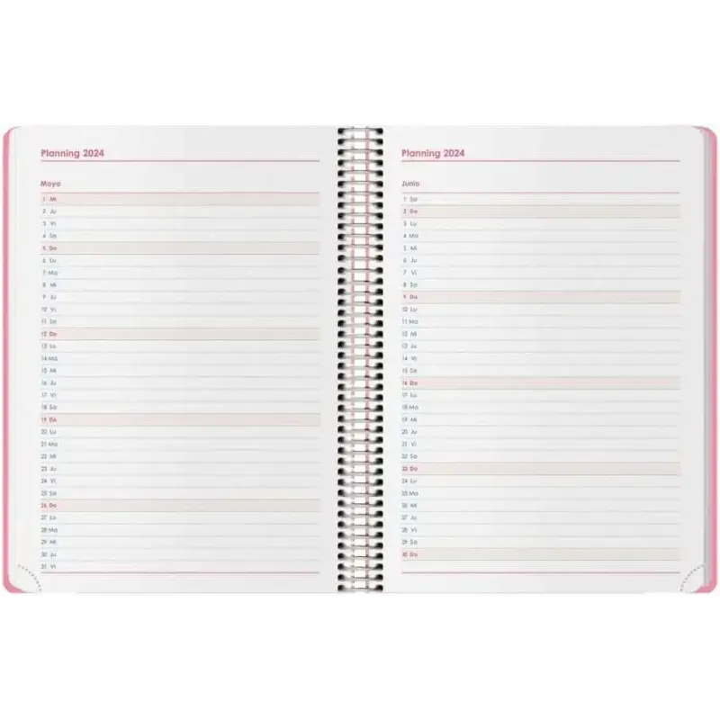 Dohe Menphis Agenda Anual - Dia Pagina - Cubierta de Plastico - Sabado y Domingo misma Pagina - Cierre con Goma Elastica - Tamañ