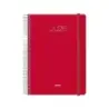 Dohe Denver Agenda Anual - Dia Pagina - Sabado y Domingo misma Pagina - Cierre con Goma Elastica - Tamaño 15x21cm - Color Rojo |