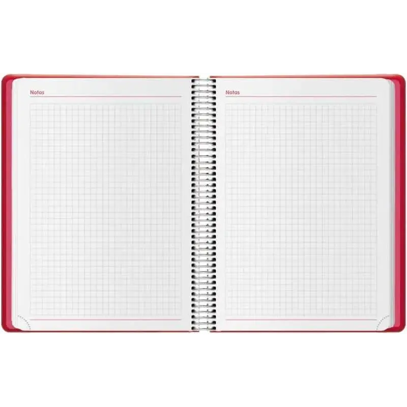 Dohe Denver Agenda Anual - Dia Pagina - Sabado y Domingo misma Pagina - Cierre con Goma Elastica - Tamaño 15x21cm - Color Rojo |