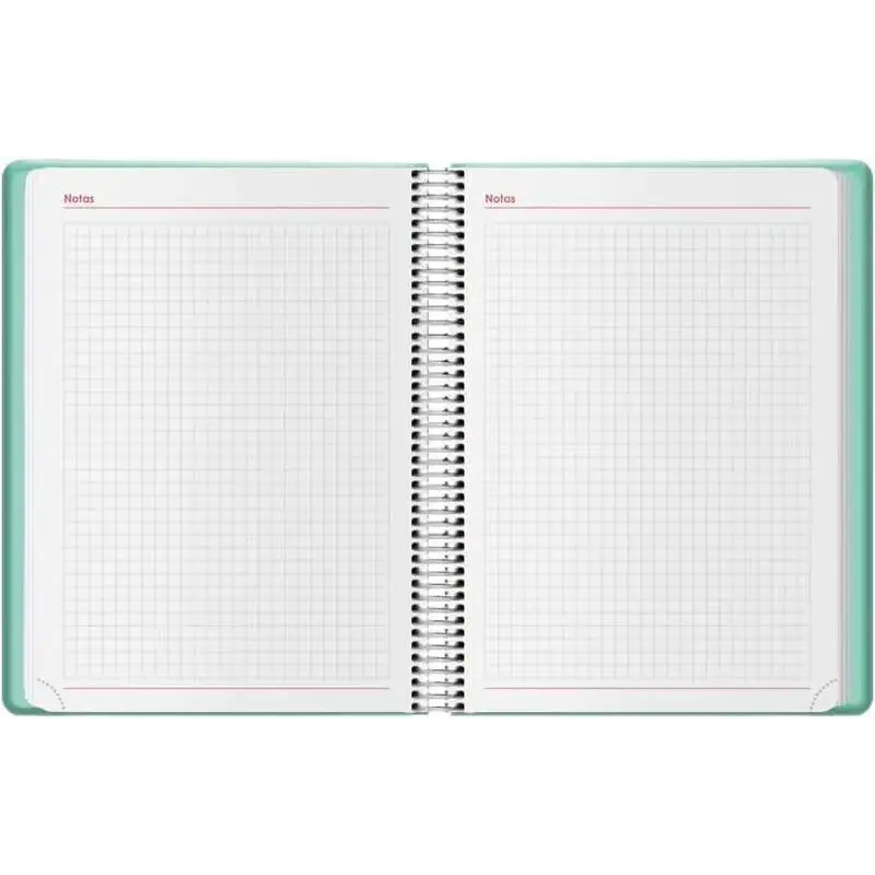 Dohe Denver Agenda Anual - Dia Pagina - Sabado y Domingo misma Pagina - Cierre con Goma Elastica - Tamaño 15x21cm - Color Verde