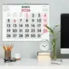 Finocam Calendario de Pared - Anual 2026 - Espacio para Escribir - Formato XL - 540x5x430mm - Numeros Grandes - Color Blanco y R