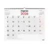 Finocam Calendario de Pared - Anual 2026 - Espacio para Escribir - Formato XL - 540x5x430mm - Numeros Grandes - Color Blanco y R