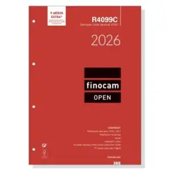 Finocam R4099C Recambio Anual 2026 para Agendas Open 2026 en Catalan - Formato A4 - 210x6x297mm - Semana Vista en Vertical - Col
