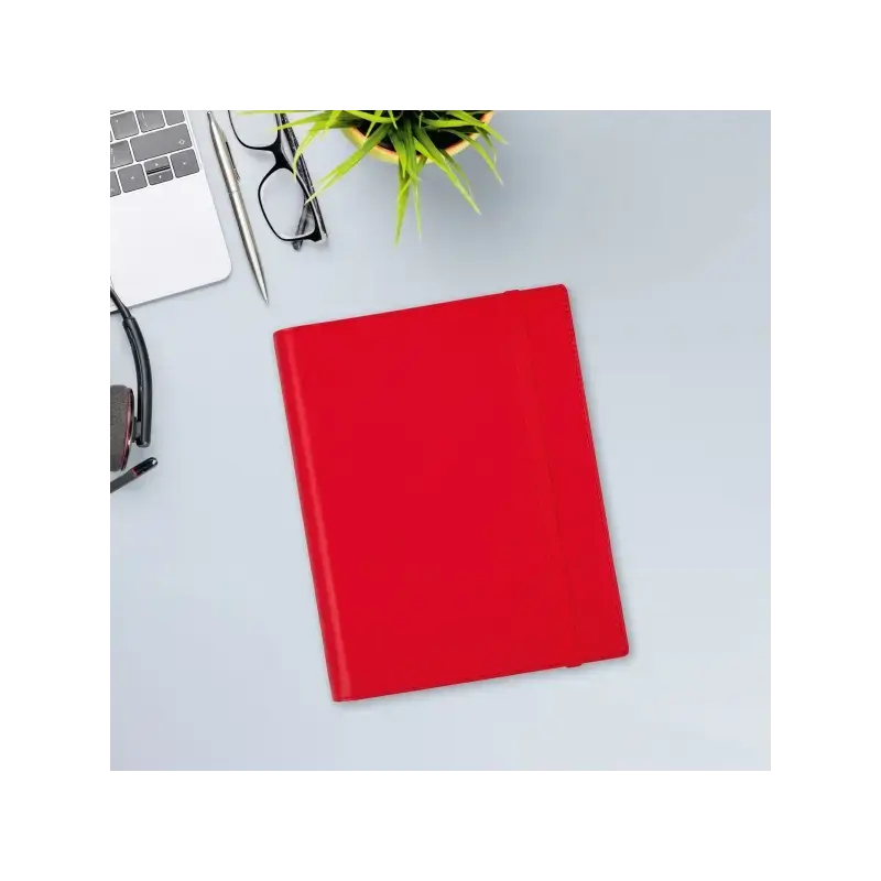 Finocam Duoband Agenda con Bloc de Notas - Anual 2026 - Formato E10 - 176x28x226mm - 1 Dia por Pagina - Color Rojo | Ahorro Impr