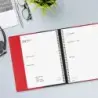 Finocam Duoband Agenda con Bloc de Notas - Anual 2026 - Formato E10 - 176x28x226mm - 1 Dia por Pagina - Color Rojo | Ahorro Impr