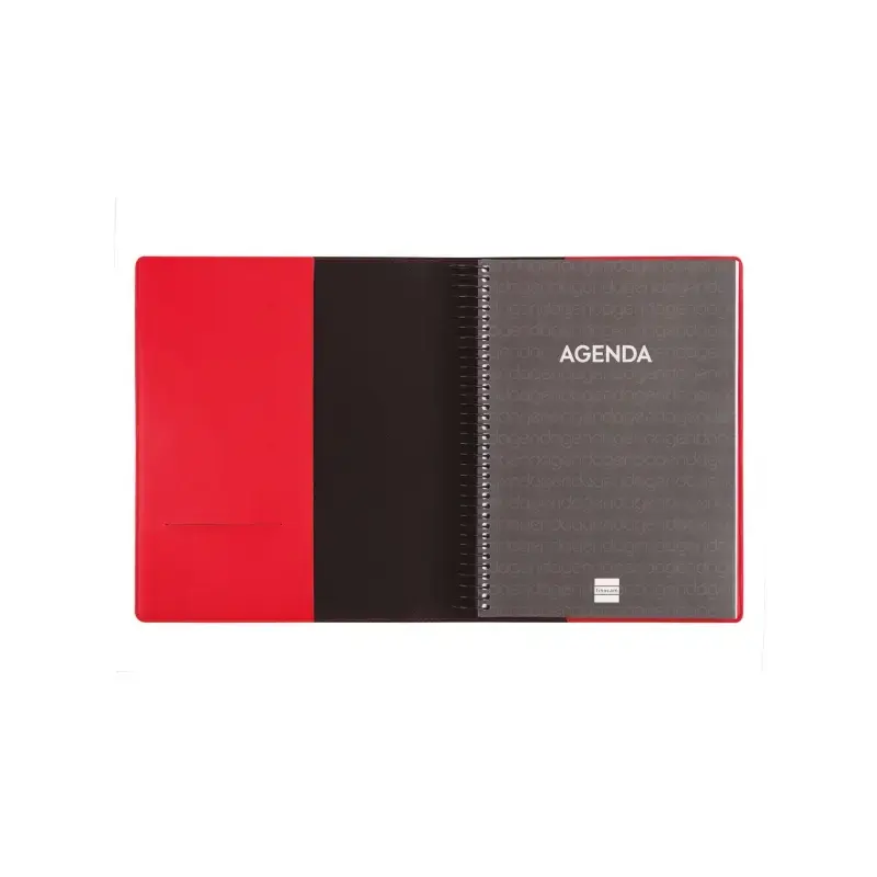 Finocam Duoband Agenda con Bloc de Notas - Anual 2026 - Formato E10 - 176x28x226mm - 1 Dia por Pagina - Color Rojo | Ahorro Impr