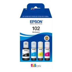 Pack 4 Epson 102 Botellas de Tinta Originales Ecotank | Ahorro Imprimiendo