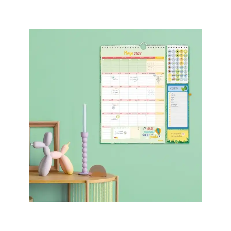 Finocam Sep Calendario de Pared - 16 Meses - Mes Vista - Formato Plus - 215x325mm - Espiral Doble Metalica - Papel de 140g/m2 -