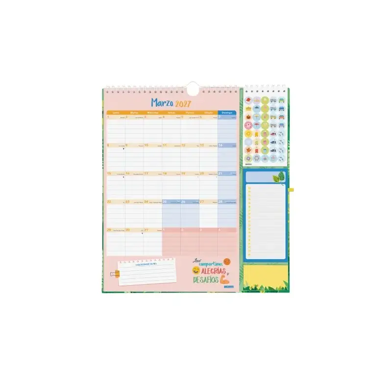 Finocam Sep Calendario de Pared - 16 Meses - Mes Vista - Formato Plus - 215x325mm - Espiral Doble Metalica - Papel de 140g/m2 -