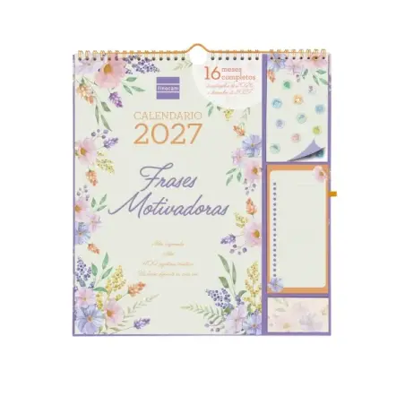 Finocam Sep Calendario de Pared - 16 Meses - Mes Vista - Formato Plus - 215x325mm - Espiral Doble Metalica - Papel de 140g/m2 -