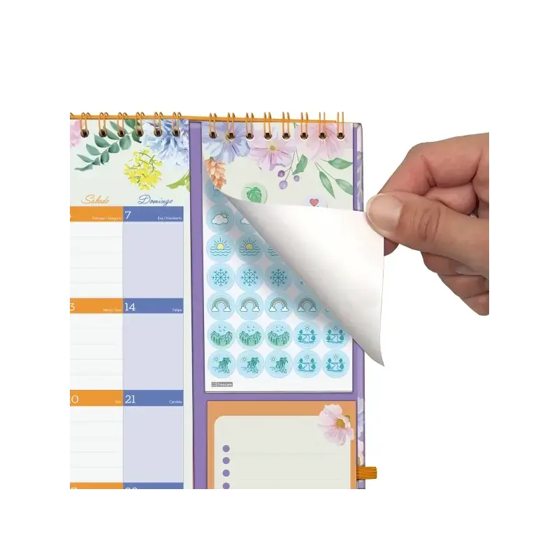 Finocam Sep Calendario de Pared - 16 Meses - Mes Vista - Formato Plus - 215x325mm - Espiral Doble Metalica - Papel de 140g/m2 -