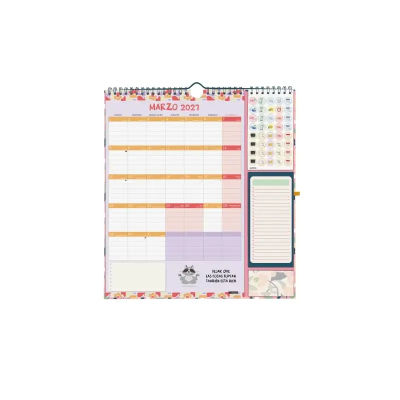 Finocam Sep Calendario de Pared - 16 Meses - Mes Vista - Formato Plus - 215x325mm - Espiral Doble Metalica - Papel de 140g/m2 -