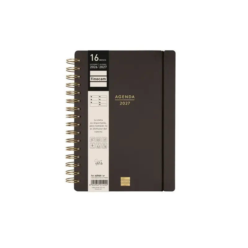 Finocam Haiku Agenda de Espiral - 16 Meses - Semana Vista Horizontal - Formato E10 - 155x212mm - Tapa Dura - Papel de 95g/m2 - C