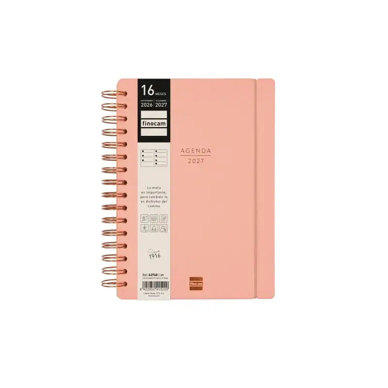 Finocam Haiku Agenda de Espiral - 16 Meses - Semana Vista Horizontal - Formato E10 - 155x212mm - Tapa Dura - Papel de 95g/m2 - C