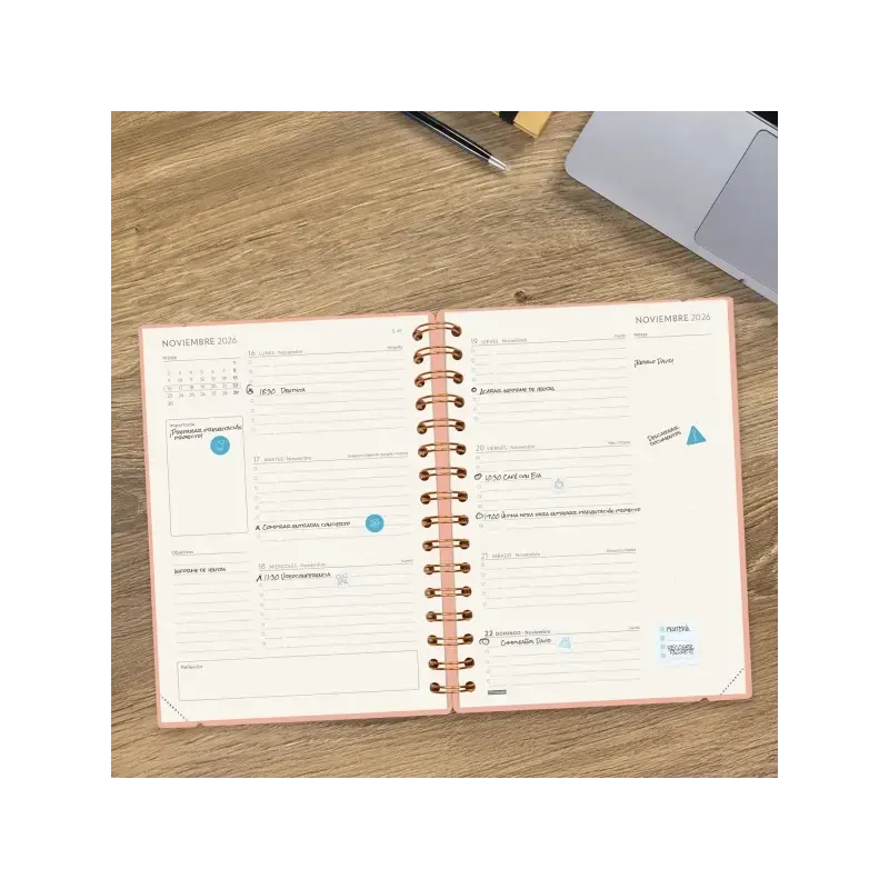 Finocam Haiku Agenda de Espiral - 16 Meses - Semana Vista Horizontal - Formato E10 - 155x212mm - Tapa Dura - Papel de 95g/m2 - C