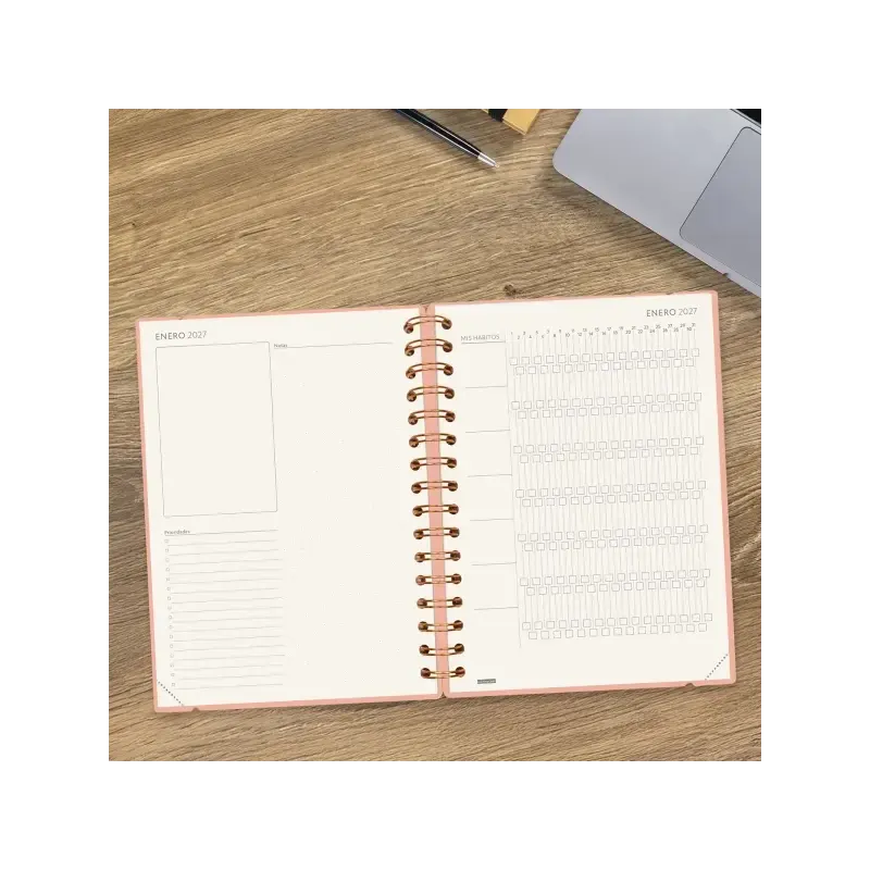 Finocam Haiku Agenda de Espiral - 16 Meses - Semana Vista Horizontal - Formato E10 - 155x212mm - Tapa Dura - Papel de 95g/m2 - C