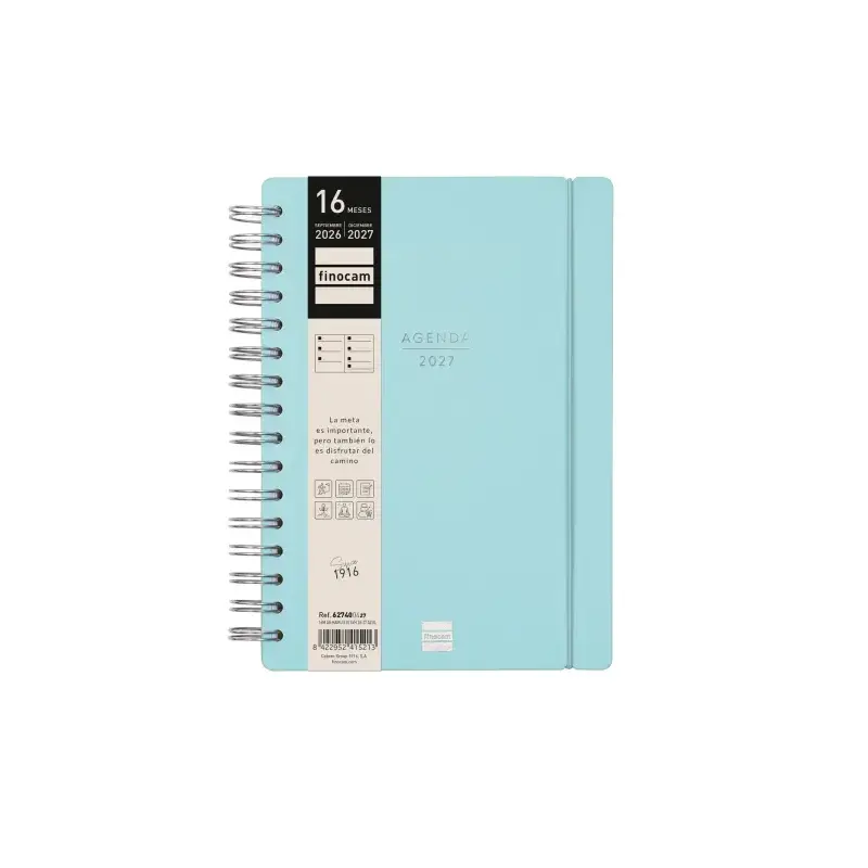 Finocam Haiku Agenda de Espiral - 16 Meses - Semana Vista Horizontal - Formato E10 - 155x212mm - Tapa Dura - Papel de 95g/m2 - C