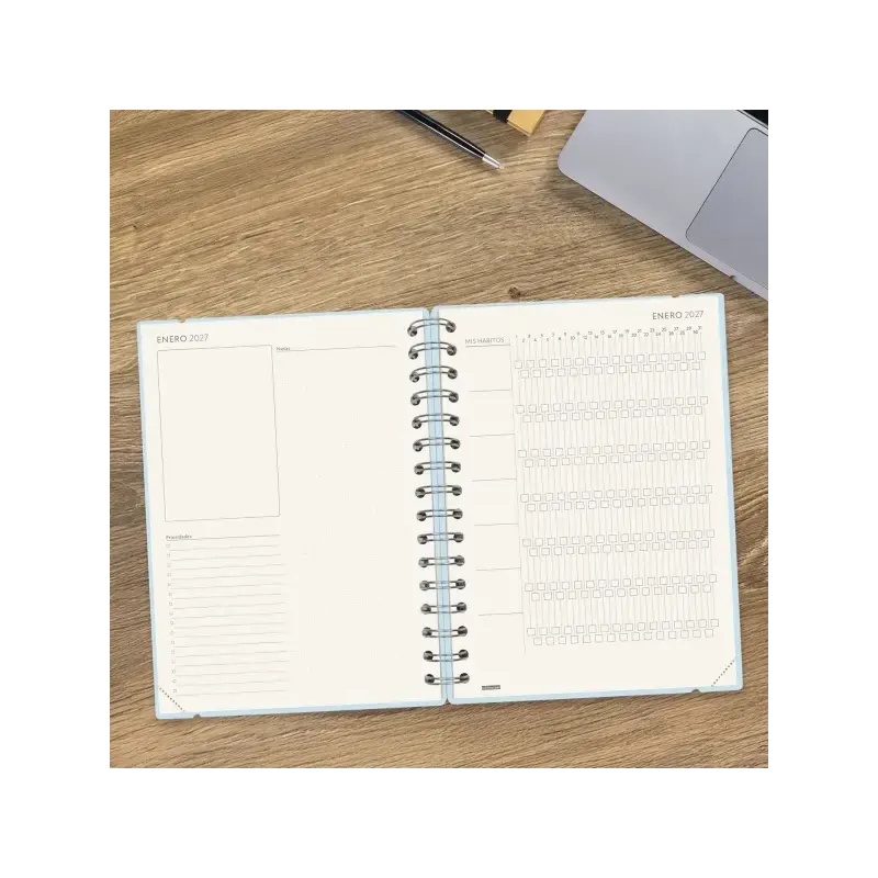 Finocam Haiku Agenda de Espiral - 16 Meses - Semana Vista Horizontal - Formato E10 - 155x212mm - Tapa Dura - Papel de 95g/m2 - C