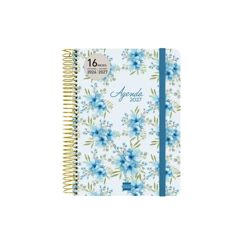 Finocam Cloe Agenda de Espiral - 16 Meses - Semana Vista Horizontal - Formato E10 - 155x212mm - Tapa Dura - Papel de 100g/m2 - C