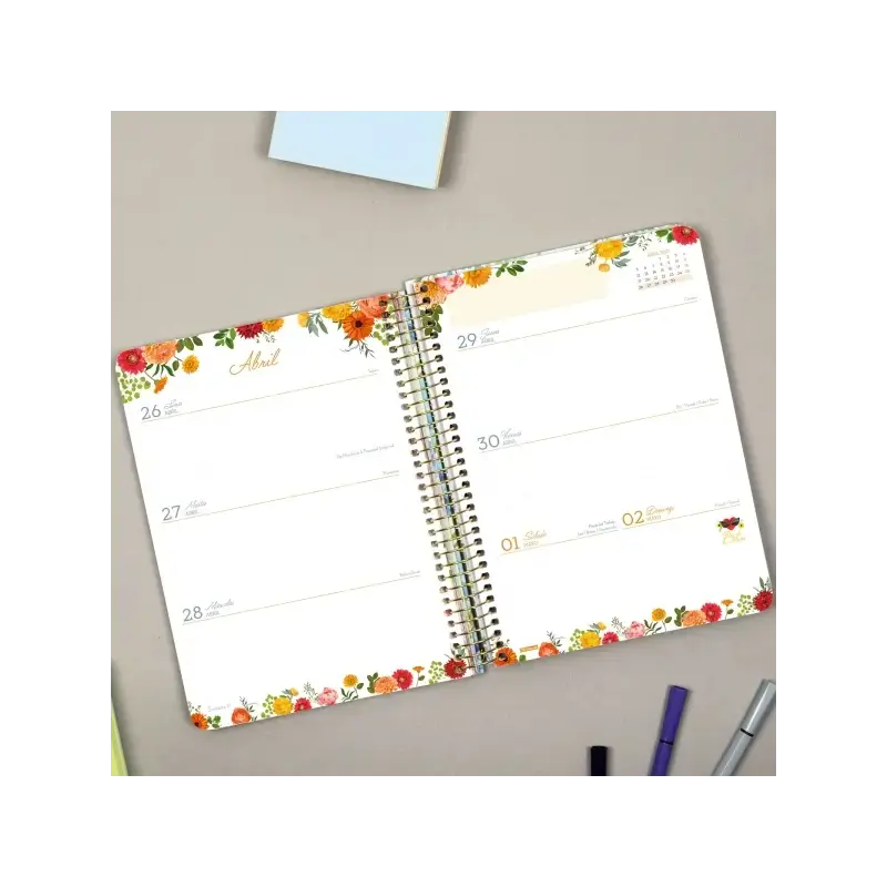 Finocam Cloe Agenda de Espiral - 16 Meses - Semana Vista Horizontal - Formato E10 - 155x212mm - Tapa Dura - Papel de 100g/m2 - C