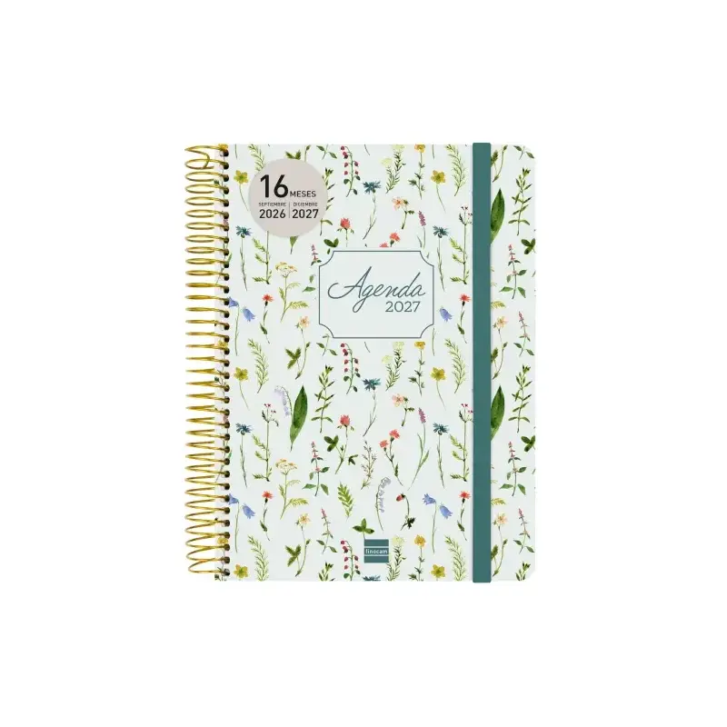 Finocam Cloe Agenda de Espiral - 16 Meses - Semana Vista Horizontal - Formato E10 - 155x212mm - Tapa Dura - Papel de 100g/m2 - C