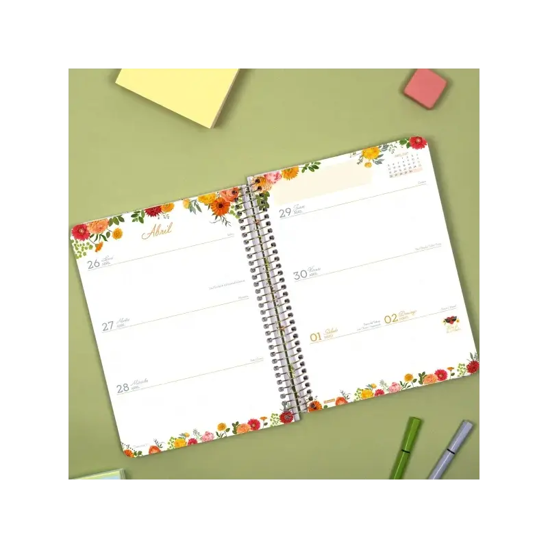 Finocam Cloe Agenda de Espiral - 16 Meses - Semana Vista Horizontal - Formato E10 - 155x212mm - Tapa Dura - Papel de 100g/m2 - C