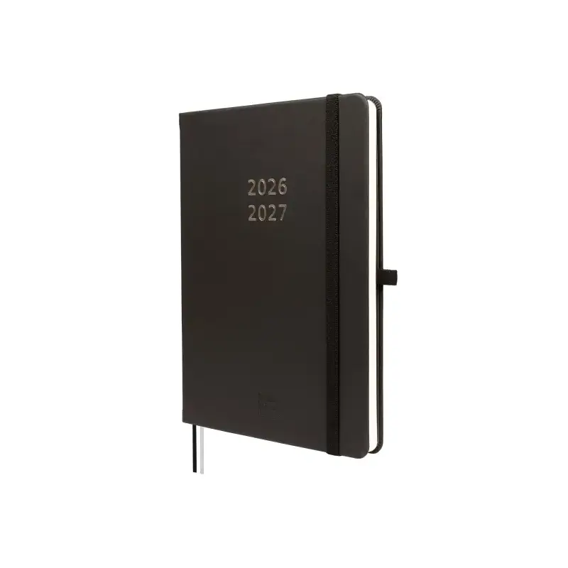 Finocam Minimal Agenda de Tapa Dura Internacional - 18 Meses - Semana Vista Horizontal - Formato M5 - 140x190mm - Papel Crema de