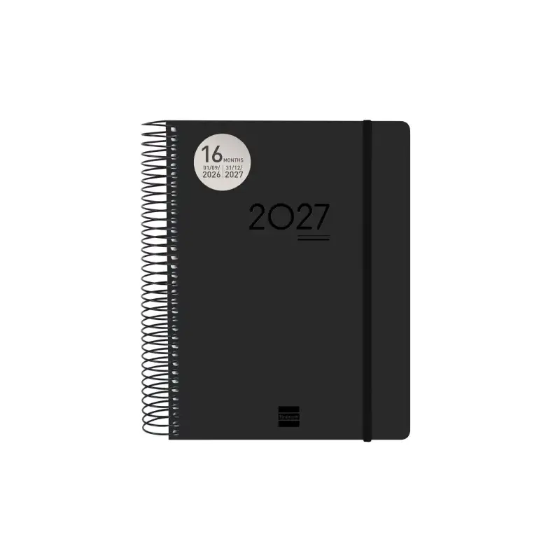 Finocam Ikon Agenda de Espiral Internacional - 16 Meses - 1 Dia por Pagina - Formato E10 - 155x212mm - Tapas de Polipropileno -