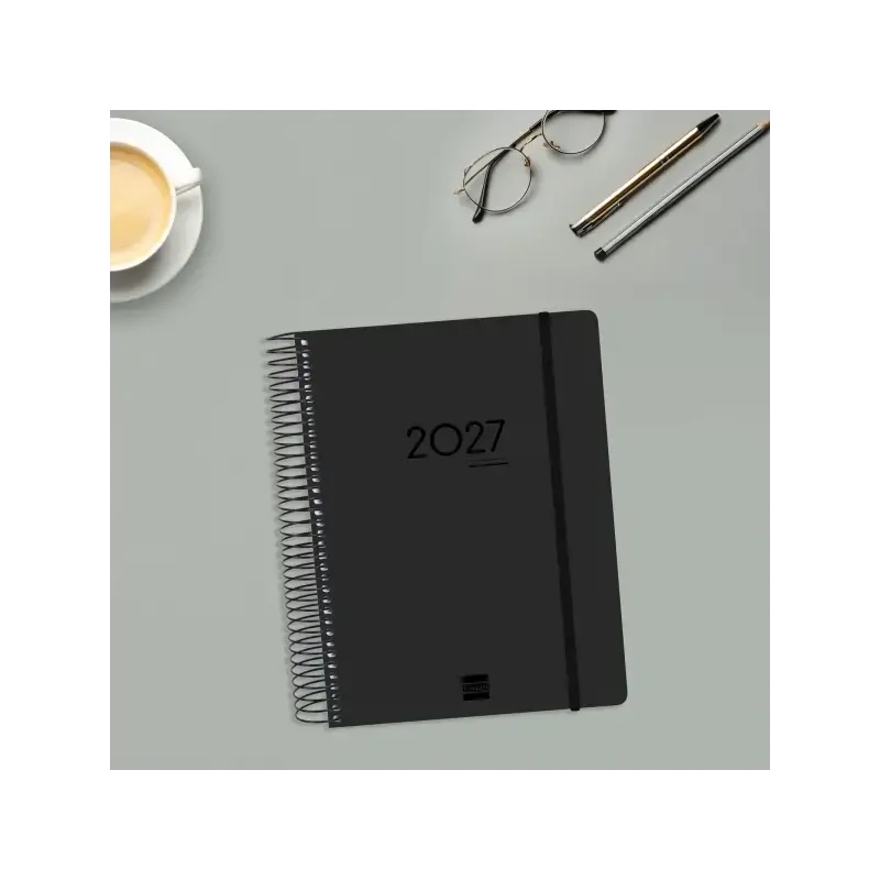 Finocam Ikon Agenda de Espiral Internacional - 16 Meses - 1 Dia por Pagina - Formato E10 - 155x212mm - Tapas de Polipropileno -