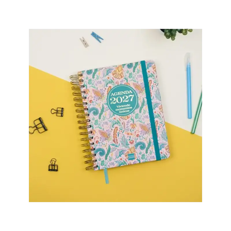 Finocam Vitae Agenda de Espiral - 16 Meses - Semana Vista Horizontal - Formato 4º - 155x217mm - Tapa Dura - Papel de 80g/m2 - Ci
